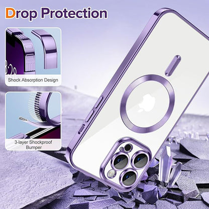 MagSafe-kuori Apple iPhone 13 Pro:lle, Techsuit, Luxury Crystal, Vaaleanvioletti