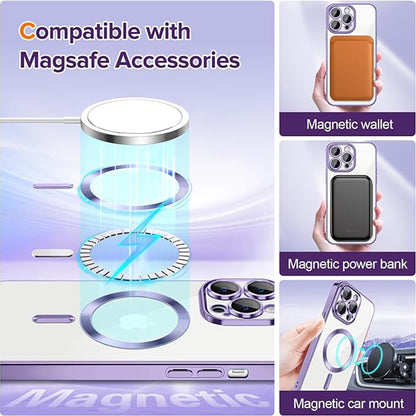 MagSafe-kuori Apple iPhone 13 Pro:lle, Techsuit, Luxury Crystal, Vaaleanvioletti