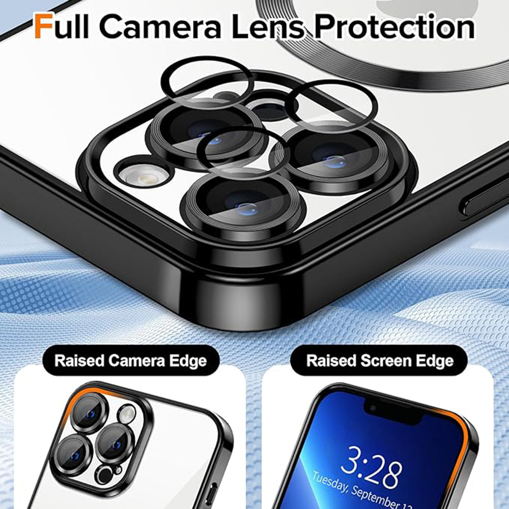 MagSafe Case for Apple iPhone 13 Pro, Techsuit, Luxury Crystal, Black
