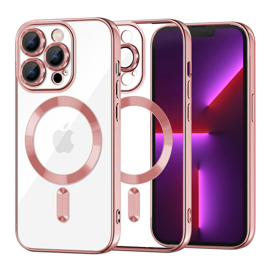 MagSafe-kuori Apple iPhone 13 Pro:lle, Techsuit, Luxury Crystal, Vaaleanpunainen