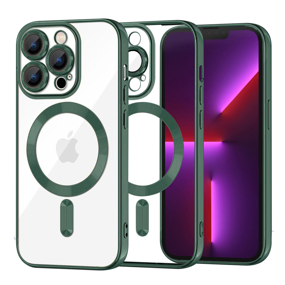 MagSafe-kuori Apple iPhone 13 Pro:lle, Techsuit, Luxury Crystal, Tummanvihreä