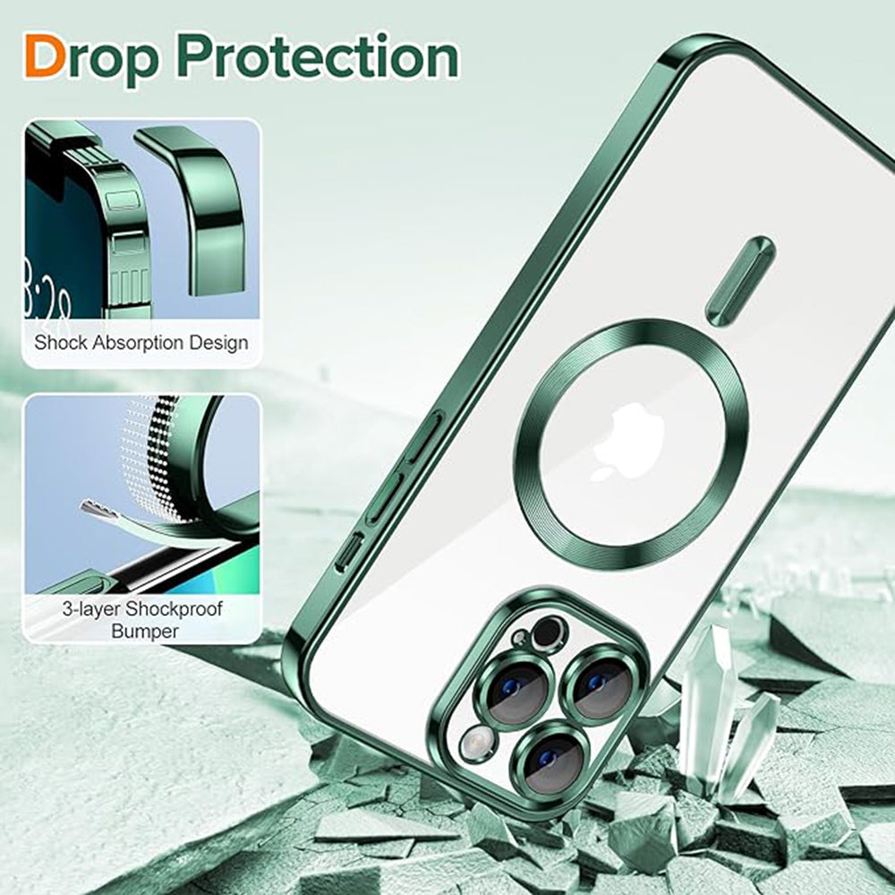 MagSafe-kuori Apple iPhone 13 Pro:lle, Techsuit, Luxury Crystal, Tummanvihreä
