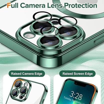MagSafe-kuori Apple iPhone 13 Pro:lle, Techsuit, Luxury Crystal, Tummanvihreä