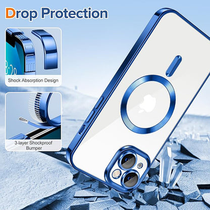 MagSafe-kuori Apple iPhone 13:lle, Techsuit, Luxury Crystal, Tummansininen