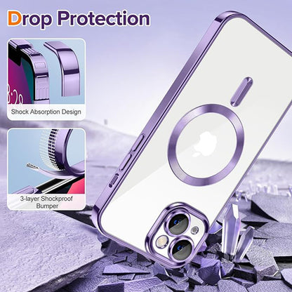 MagSafe-kuori Apple iPhone 13:lle, Techsuit, Luxury Crystal, Vaalean violetti