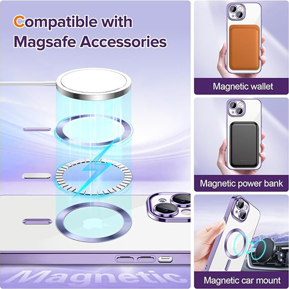 MagSafe-kuori Apple iPhone 13:lle, Techsuit, Luxury Crystal, Vaalean violetti