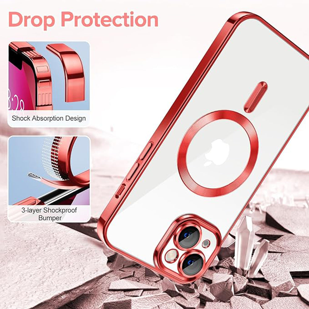 MagSafe-kuori Apple iPhone 13:lle, Techsuit, Luxury Crystal, Punainen