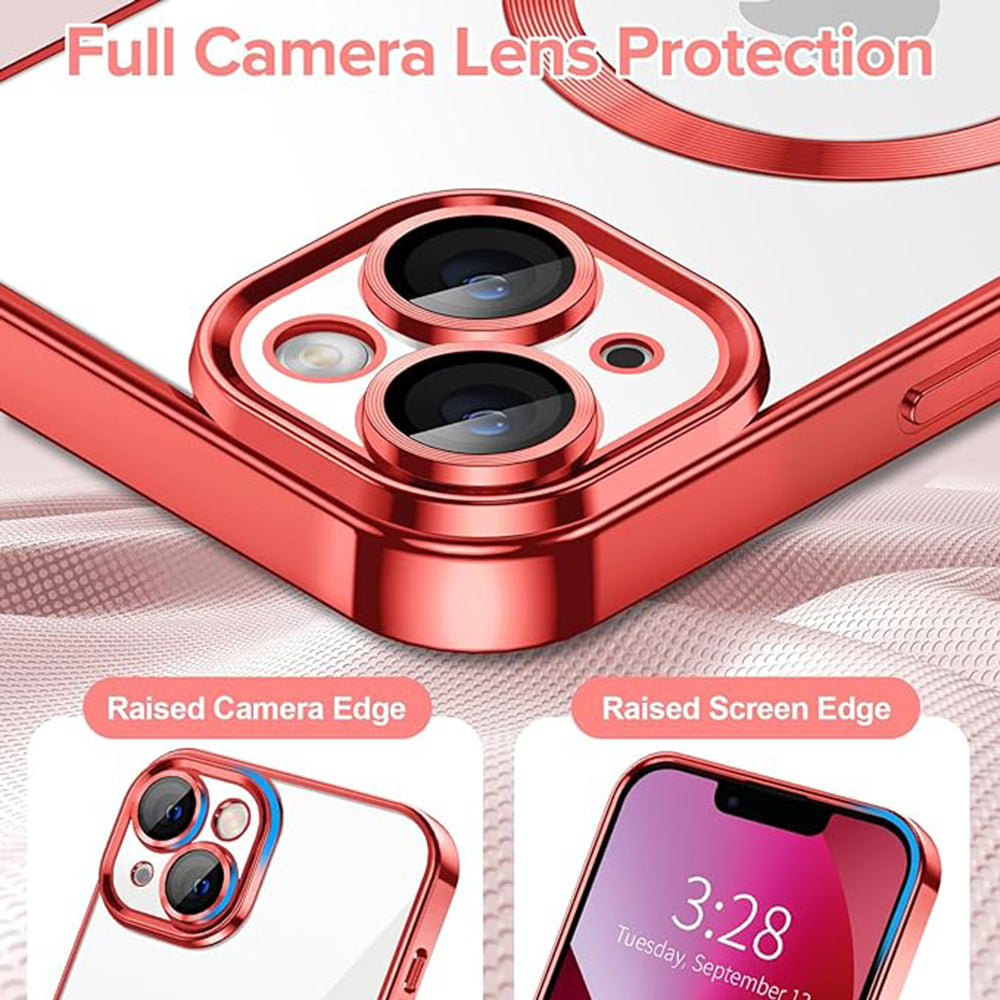 MagSafe-kuori Apple iPhone 13:lle, Techsuit, Luxury Crystal, Punainen