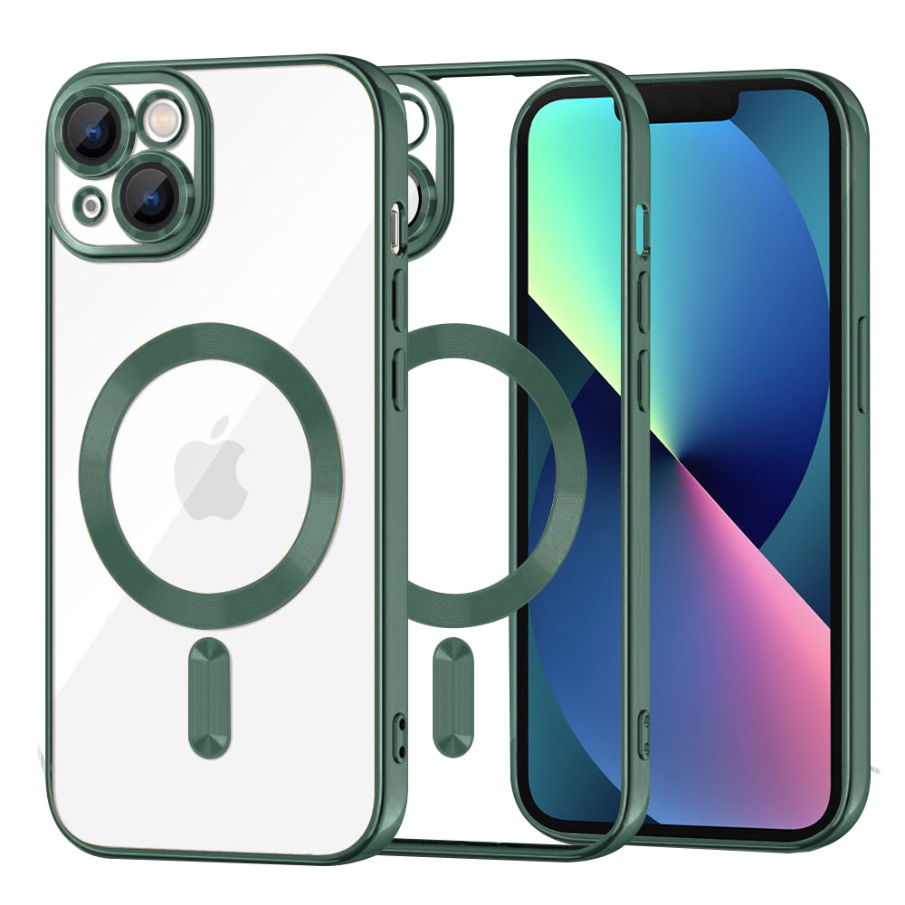 MagSafe-kuori Apple iPhone 13:lle, Techsuit, Luxury Crystal, Tummanvihreä