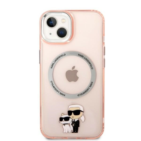MagSafe-kotelo Apple iPhone 14:lle, Karl Lagerfeld, Ikonik Karl & Choupette, Pinkki