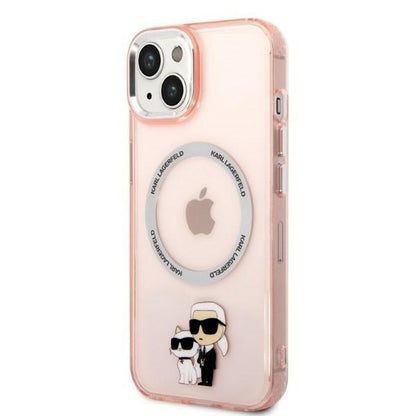 MagSafe-kotelo Apple iPhone 14:lle, Karl Lagerfeld, Ikonik Karl & Choupette, Pinkki