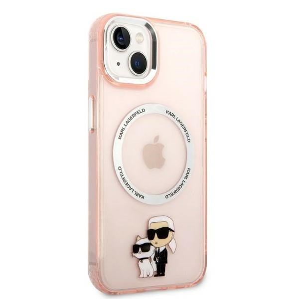 MagSafe-kotelo Apple iPhone 14:lle, Karl Lagerfeld, Ikonik Karl & Choupette, Pinkki