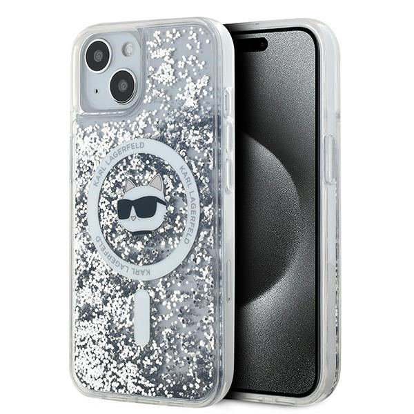 MagSafe-kotelo Apple iPhone 14:lle, Karl Lagerfeld, Liquid Glitter Choupette's Head, Läpinäkyvä