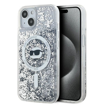 MagSafe-kotelo Apple iPhone 14:lle, Karl Lagerfeld, Liquid Glitter Choupette's Head, Läpinäkyvä