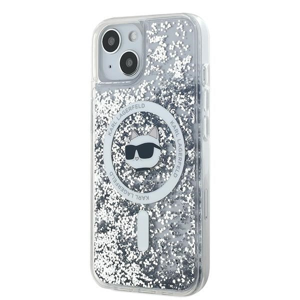 MagSafe-kotelo Apple iPhone 14:lle, Karl Lagerfeld, Liquid Glitter Choupette's Head, Läpinäkyvä