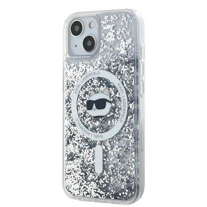 MagSafe-kotelo Apple iPhone 14:lle, Karl Lagerfeld, Liquid Glitter Choupette's Head, Läpinäkyvä
