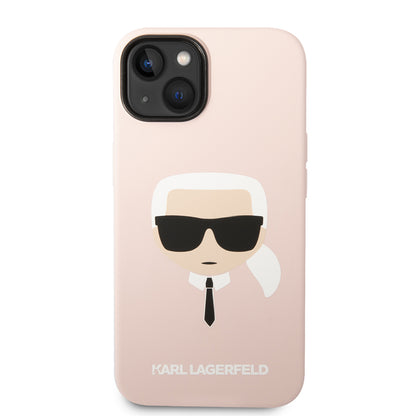 MagSafe-kotelo Apple iPhone 14 Plus -puhelimelle, Karl Lagerfeld, Silicone Karl's Head, Pinkki