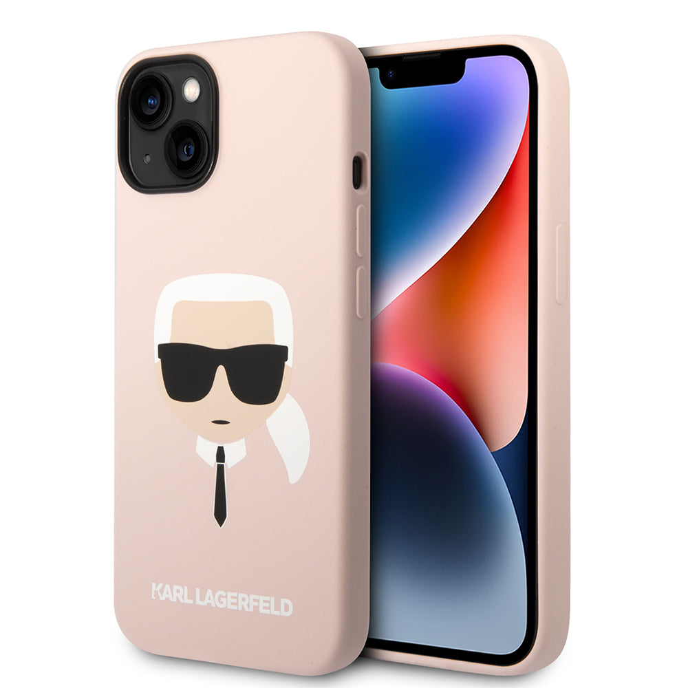 MagSafe-kotelo Apple iPhone 14 Plus -puhelimelle, Karl Lagerfeld, Silicone Karl's Head, Pinkki