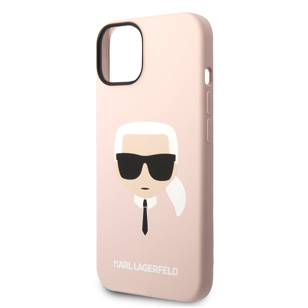 MagSafe-kotelo Apple iPhone 14 Plus -puhelimelle, Karl Lagerfeld, Silicone Karl's Head, Pinkki