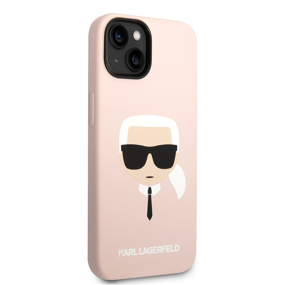 MagSafe-kotelo Apple iPhone 14 Plus -puhelimelle, Karl Lagerfeld, Silicone Karl's Head, Pinkki