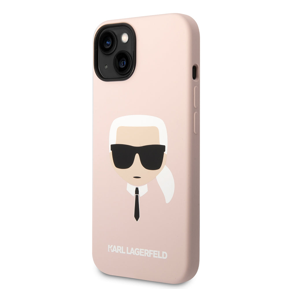 MagSafe-kotelo Apple iPhone 14 Plus -puhelimelle, Karl Lagerfeld, Silicone Karl's Head, Pinkki