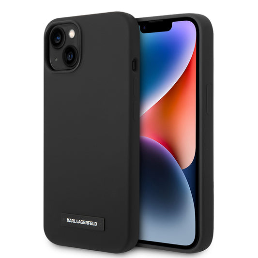 MagSafe-kotelo Apple iPhone 14 Plus -puhelimelle, Karl Lagerfeld, Silicone Plaque, Musta