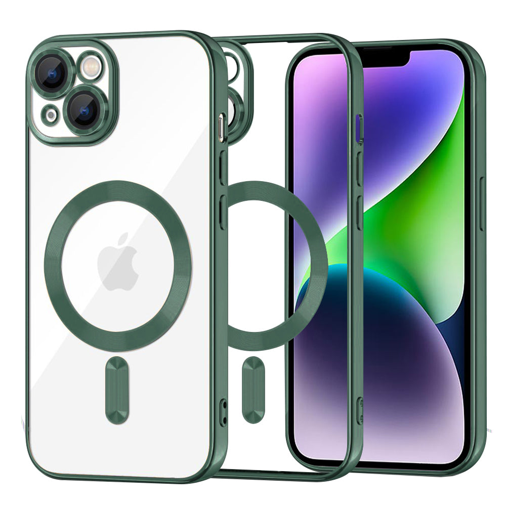 MagSafe-kuori Apple iPhone 14 Plus:lle, Techsuit, Luxury Crystal, Tummanvihreä