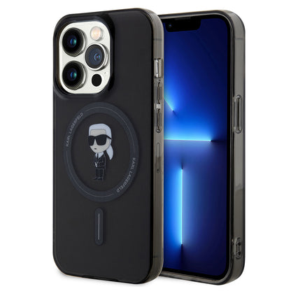 MagSafe-kotelo Apple iPhone 14 Pro Maxille, Karl Lagerfeld, IML Ikonik Karl, Musta
