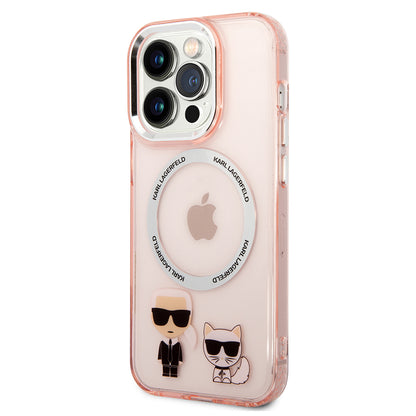 MagSafe-kotelo Apple iPhone 14 Pro Maxille, Karl Lagerfeld, Karl & Choupette Aluminium, Pinkki
