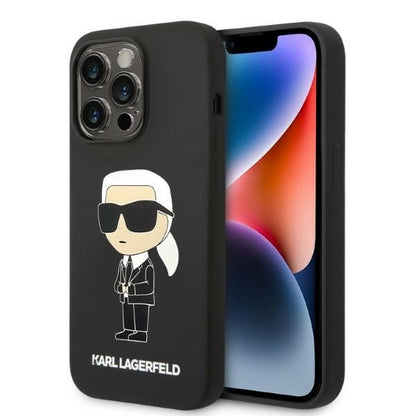 MagSafe-kotelo Apple iPhone 14 Pro Maxille, Karl Lagerfeld, Silicone Ikonik Karl, Musta