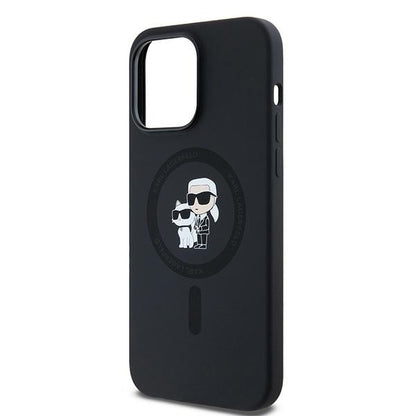 MagSafe Case for Apple iPhone 14 Pro Max, Karl Lagerfeld, Karl & Choupette Silicone, Black