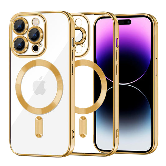 MagSafe-kuori Apple iPhone 14 Pro Maxille, Techsuit, Luxury Crystal, Kultainen