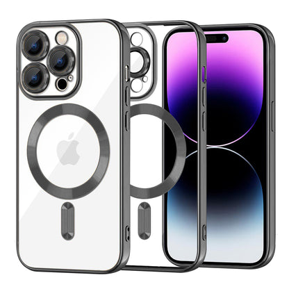 MagSafe Case for Apple iPhone 14 Pro Max, Techsuit, Luxury Crystal, Black