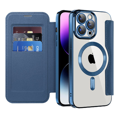 MagSafe Case for Apple iPhone 14 Pro Max, Techsuit, SmartMag Book, Blue