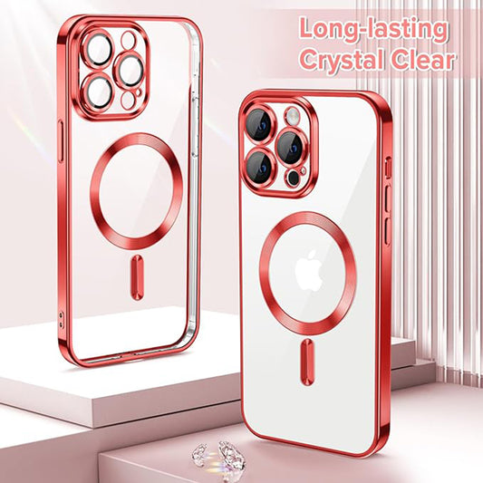 MagSafe-kuori Apple iPhone 14 Pro:lle, Techsuit, Luxury Crystal, Punainen