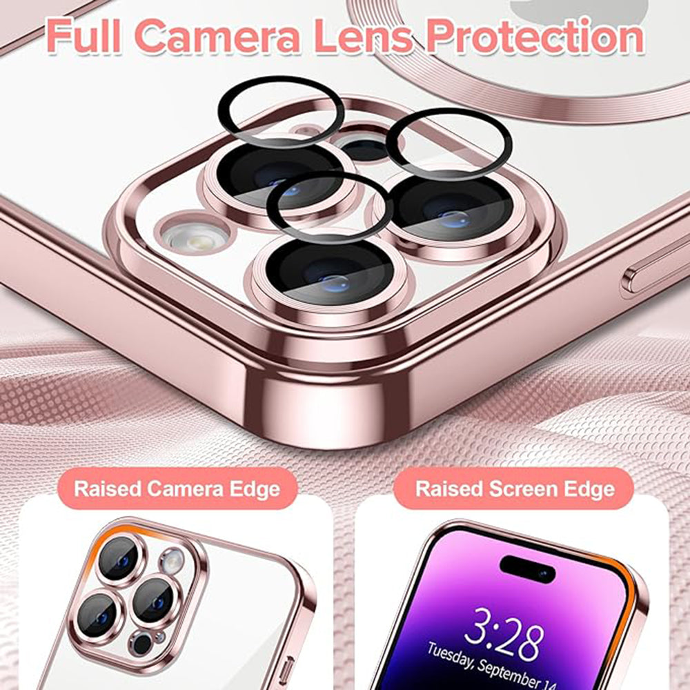 MagSafe-kuori Apple iPhone 14 Pro:lle, Techsuit, Luxury Crystal, Vaaleanpunainen