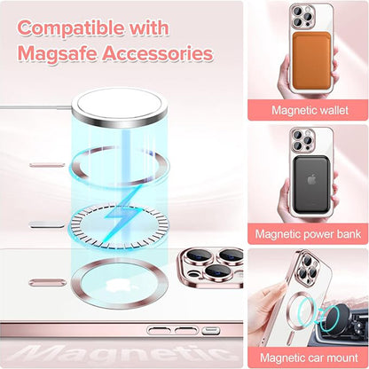 MagSafe-kuori Apple iPhone 14 Pro:lle, Techsuit, Luxury Crystal, Vaaleanpunainen