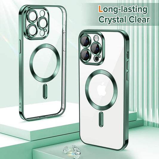 MagSafe-kuori Apple iPhone 14 Pro:lle, Techsuit, Luxury Crystal, Tummanvihreä
