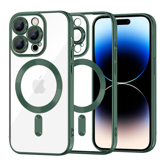 MagSafe-kuori Apple iPhone 14 Pro:lle, Techsuit, Luxury Crystal, Tummanvihreä
