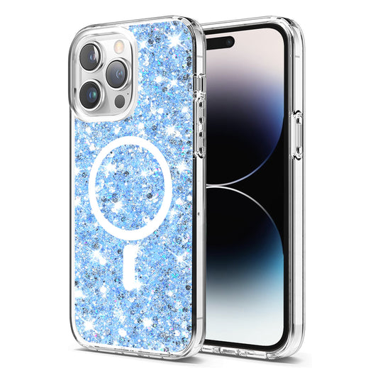 MagSafe-kuori Apple iPhone 14 Pro:lle, Techsuit, Kimaltava Glitter, Sininen