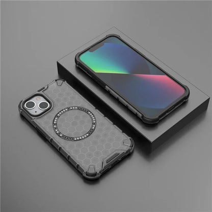 MagSafe-kuori Apple iPhone 14:lle, Techsuit, HoneyComb Shield, Musta