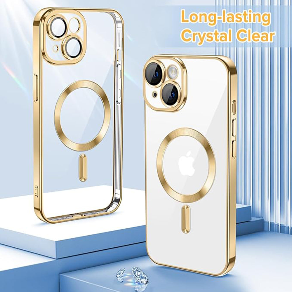 MagSafe-kuori Apple iPhone 14:lle, Techsuit, Luxury Crystal, Kultainen