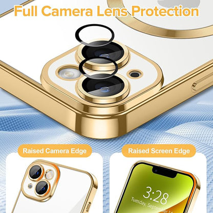 MagSafe-kuori Apple iPhone 14:lle, Techsuit, Luxury Crystal, Kultainen