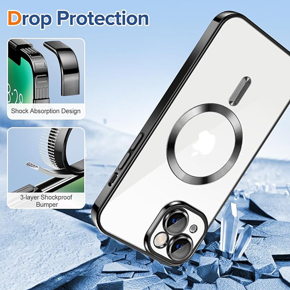 MagSafe-kuori Apple iPhone 14:lle, Techsuit, Luxury Crystal, Musta