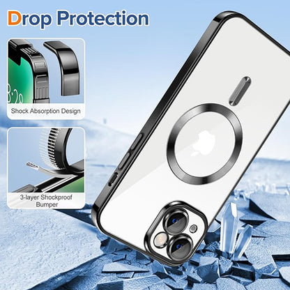 MagSafe-kuori Apple iPhone 14:lle, Techsuit, Luxury Crystal, Musta
