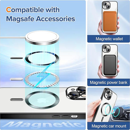 MagSafe-kuori Apple iPhone 14:lle, Techsuit, Luxury Crystal, Musta