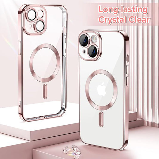 MagSafe-kuori Apple iPhone 14:lle, Techsuit, Luxury Crystal, Vaaleanpunainen