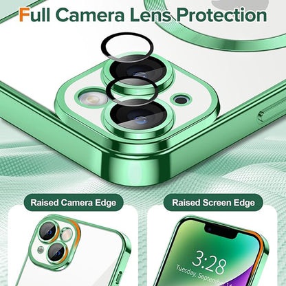 MagSafe-kuori Apple iPhone 14:lle, Techsuit, Luxury Crystal, Vaaleanvihreä