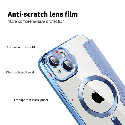 MagSafe Case for Apple iPhone 14, Techsuit, SmartMag Book, Blue