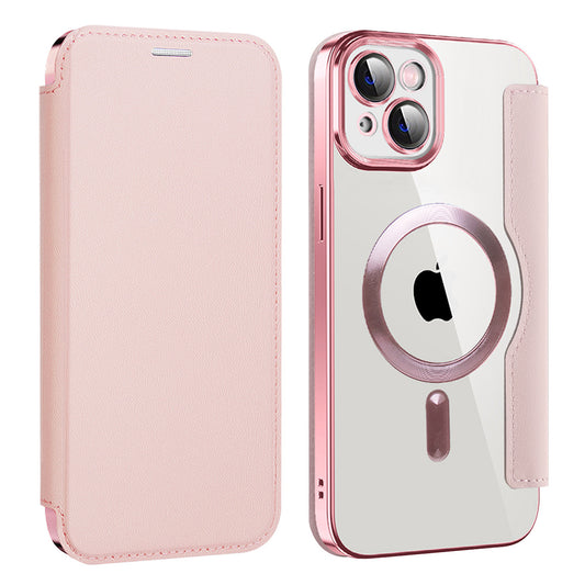 MagSafe-kuori Apple iPhone 14:lle, Techsuit, SmartMag Book, Vaaleanpunainen